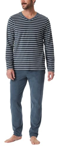 Schiesser Herren Langer Schlafanzug Frottee Pyjama Lang - 181926
