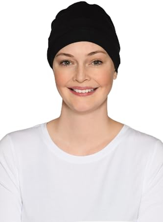 MIO HEADWEAR Chemo Turban Damen | OneSize Chemo Kopfbedeckung Schwarz | Kopftuch Sommer | 95,0% Baumwolle und 5,0% Elasthan
