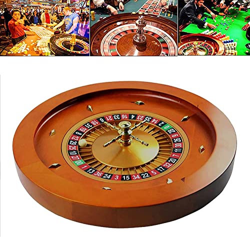 CFDZCP 18-Zoll-Deluxe-Roulette-Radsatz Aus Holz, Massivholz Mit Doppel-Null-Layout, Präzisionslager In Casino-Qualität, Geeignet for Spieleabende