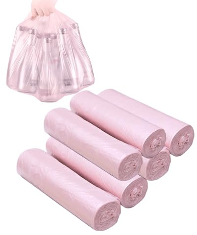 Badezimmer-Müllbeutel, 120 Stück, Rosa, kleine Müllbeutel, starkes dünnes Material, Einweg-Müllbeutel für Büro, Zuhause, Abfalleimer (Rosa, 120 Stück)