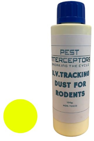 Pest Interceptors Polvere d'inseguimento fluorescente UV per roditori 100g non tossico