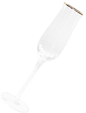 DECHOUS Crystal Sparkling Wine Glass Tulip Design 145ml Gold Rim Stemmed Wine Cup Party Drinkware for Entertaining and Celebrations