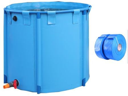 Piscine Fuori Terra, Piscina Fuori Terra, Acquario Stagno Con Valvola Di Scarico, Tela In PVC Con Telaio In Acciaio E Tubi Dell'acqua Dolce 50m Per Stagni Acquario Pesce Rosso Koi(2X1M/3100L)
