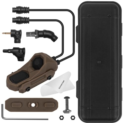 ACTIONUNION Tactical Pressure Switch AXON Pro Two Button Compact Remote Pressure Switch Fits 20mm Picatinny Rail Mlock Rail and KeyMod Rail (Tan - AXON PRO)