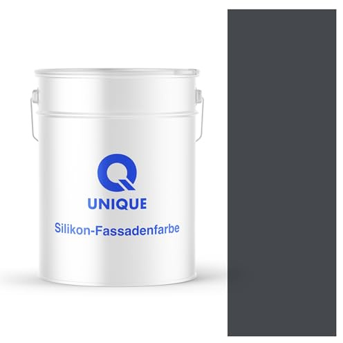 Q UNIQUE Fassadenfarbe Weiß-blau 10L – Silikonharz-Außenfarbe, Wetterfest, Selbstreinigend, Hohe Deckkraft, UV-Beständig, Für WDVS, Beton & Mineralische Untergründe