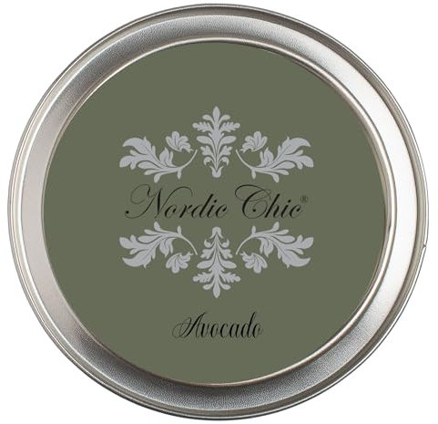 Nordic Chic Peinture à la craie | Couleur avocat | 150 ml | pour meubles, bois, métal et plus | zéro COV | Ecolabel | EN 71-3 Cert. (peut être utilisé sur les meubles pour enfants)