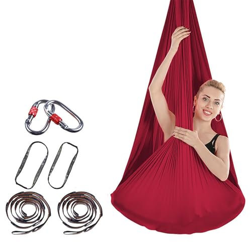 TUPOSTAR Aerial Yoga Tuch, Hochwertige Air-Akrobatik-Seide, Elastisches Yoga-HäNgemattentuch, Yoga-Handtuch HäNgematte Fitness, FüR Pilates-Gymnastik,08,2.8 * 5m