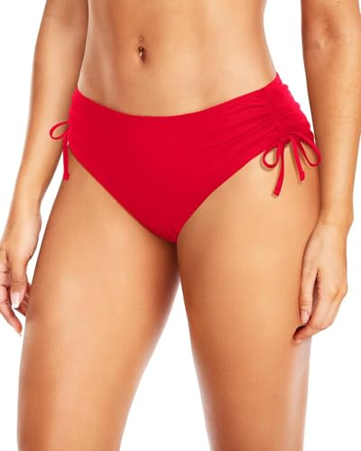 JAONLD Bas de Maillot de Bain Femme Culotte Taille Haute Maillot Bain,Bikini Femme Short de Bain Absorbant Taille Haute pour la Plage et la Piscine(S,Rouge)