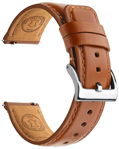 Fullmosa Klockarmband i läder, vintage ersättningsrem, klockarmband 22 mm, 20 mm, 24 mm, 19 mm, 18 mm, armbandsur tillbehör för män och kvinnor, klockrem för smartklocka och universalklockor