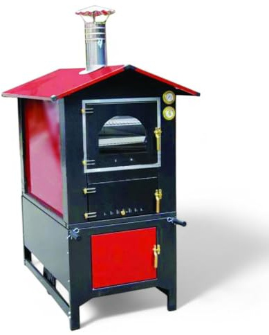 Briconess.com Forno a Legna da Esterno in Metallo Verniciato con Piano Cottura in Materiale refrattario Fire