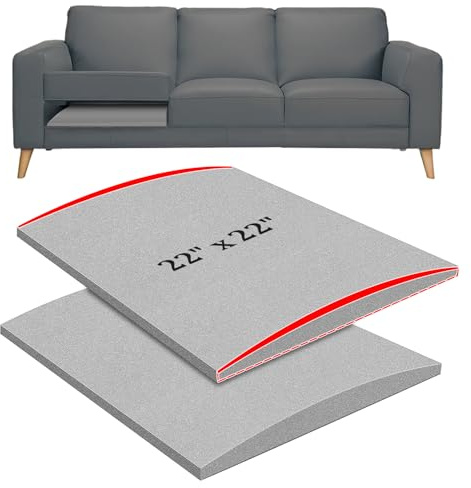MLMTFI 22 x 22 Couch Cushion Support for Sagging Seat, 2 PCS Large Size Insert Sofa Cushion Support for Better Lift, 45D High-Density Foam Couch Replacement for Furniture Seat Sagging Repair, Grey