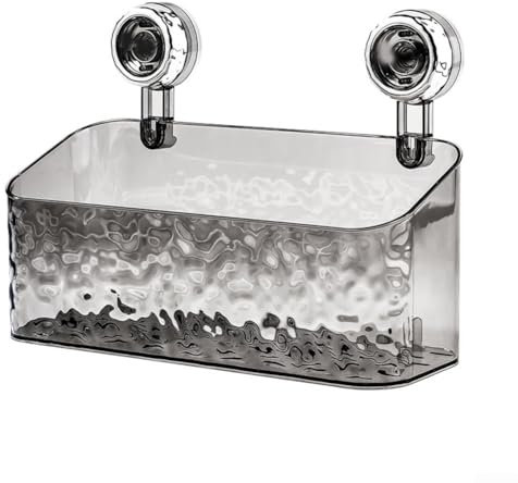 Étagère de douche à ventouse compacte idéale pour ranger les produits de bain (gris transparent)