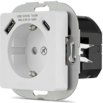 REV Schalterserie NOVA - Kombi USB Steckdose (USB A & C), weiß