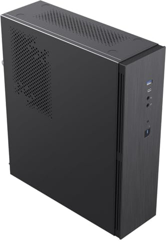 CiT S8i-AC SFF Micro-ATX Office PC Case – Micro-ATX & Mini-ITX Support – 80mm Fan Pre-Installed – Brushed Finish – 1 x USB 3.0 & 1 x USB Type-C – Compact Business Workstation Case | Black