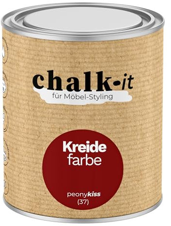 chalk-it Kreidefarbe 750ml (37) Peony Kiss Möbel Farbe Shabby Chic Holzlack Natur Vintage Look Möbellack Erfüllt EN71-3 Sicher Kindermöbel Spielzeuge
