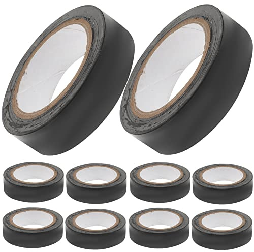 CIYODO 10 Cinta Aislante Eléctrica PVC Ignífuga para Interior y Exterior Pack Metros para Reparación y Aislamiento de Cables y Componentes Eléctricos