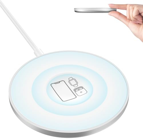 Mag-Safe Ladegerät iPhone, Magnet Wireless Charger Induktive Ladestation für iPhone 17 16 15 14 13 12 Series, iPhone Induktive Kabelloses Ladepad Ladestation für Air-Pods 4 3 2 Pro Apple Watch