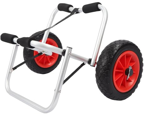 Fydun Trolley de Carro Kayak Neumáticos sin Aire de 10 Pulgadas Transportista de Transporte de Canoas Plegables