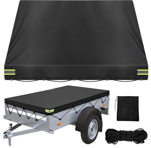 Jiavlyx Telone Per Rimorchio, 214 * 122 * 13cm Telone Piatto, Materiale Oxford 420D, Telone Piatto Per Rimorchio, Per Auto Rimorchi Per Auto 500kg/750kg