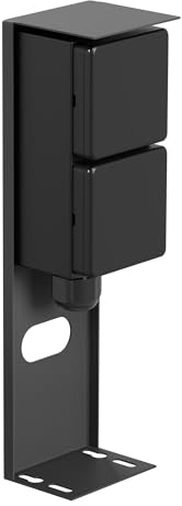 ledscom.de Garten Colonne de Prises de Courant PIWI pour l'extérieur, IP44, 2X, Acier Inoxydable, Anthracite, carré, 25 cm