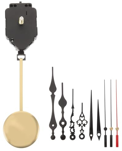 Operitacx Mecanismo Reloj de Pared con Péndulo, Kit de Maquinaria Reloj Cuarzo Silencioso a Pilas, Movimiento de Repuesto con Agujas para Reparación y Bricolaje DIY