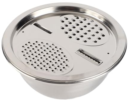 Fafeims Cuenco Rallador Multifuncional de Acero Inoxidable, Colador Eficaz para Rallar y Lavar Verduras y Frutas en la Cocina