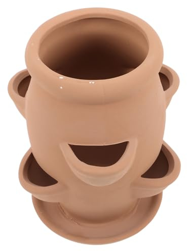 jojofuny Pot en Céramique Léger pour Plantes Grasses 6 Poches Multiples Jardinière à Fraises Décorative pour Intérieur et Extérieur Pot de Fleurs Multifonction pour Plantes d'Intérieur et