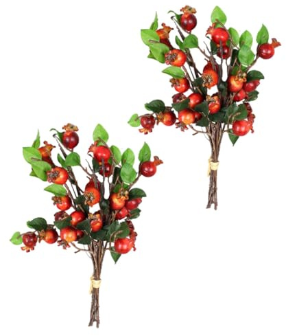 Healeved Bouquet di Rose Canine Artificiali 2 Pezzi Decorazione Floreale Simulata Rossa Mazzo di Fiori per Matrimonio Casa Ufficio e Feste Ornamento Decorativo Duraturo senza