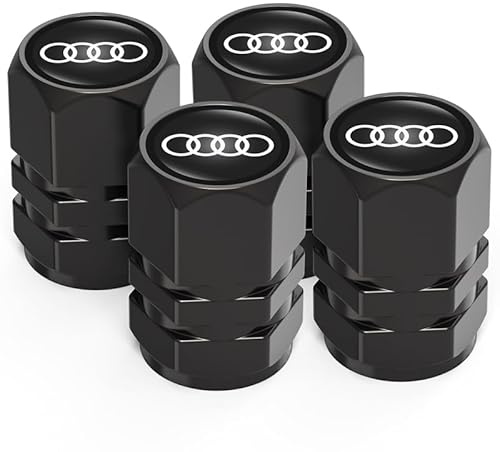 Reifen Ventilkappen für Audi A1 A3 RS3 A4 A5 A6 A7 RS7 A8 Q3 Q5 Q7 R8 S Series,Ventilkappen mit Dichtung für stabilen Reifendruck, Autoventil Kappe, 4 Stück