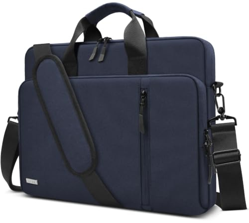 TECOOL 15,6 16 Pouces Sacoche Ordinateur Portable, 360°Protection Housse | Imperméable Sac à Bandoulière pour 15,6-16 Pouces Acer ASUS Dell HP Lenovo Laptop, MacBook Pro 16,Bleu Foncé
