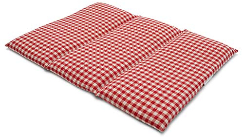 Coussin aux graines de colza - Taille 40x30-3 compartiments - rouge et blanc - Coussin thermique - Coussin aux graines - Compresse froide -