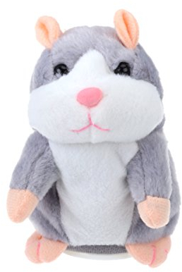 Toyvian Talking Hamster Funny Plush Toy Repeats Mimicry Pet Toy Electronic Record Stuffed Animal Interactive Toy for Kids Early Learning Gift (Grey)