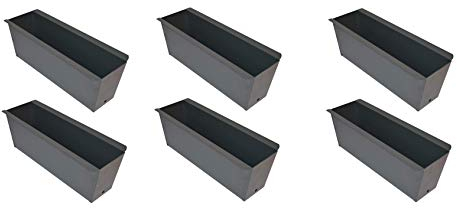 Dio 8X Blumenkasten Anthrazit/Dunkelgrau Balkonkasten Einsatz für Europalette Pflanzkasten ca.35,5 X 12,5 x 12 cm Beet Garten vor der Haustüre für Europaletten oder Pass.Einwegpaletten Einsatz