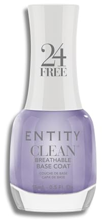 Entity Clean - Base Coat Breathable | Esmalte de Uñas Transparente Natural y Vegano | Base Coat de Larga Duración y Fortalecedor de Uñas | Esmalte Sin Tóxicos 24 Free Ultra Limpio con Biotina