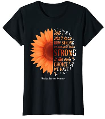 Mujer MS Naranja Múltiples Esclerosis Conciencia Flor Mujeres Mamá Lindo Camiseta