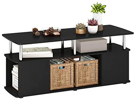 Furinno JAYA Utility Design Couchtisch, Americano/Chrom, 48 (D) x 119.9 (W) x 51.1 (H) cm
