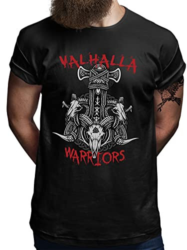 Valhalla Warriors® Thor Hammer Wikinger T-Shirt - Herren - Vikings Valknut Nordmann Krieger Held Odin - Schwarz, M