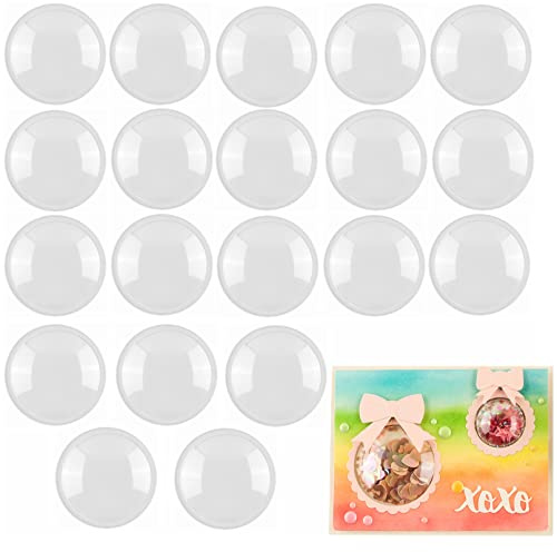 20 fundas redondas para coctelera de 212 pulgadas de diámetro, de plástico transparente de perfil bajo, cubiertas dimensionales, cúpulas de plástico transparente para coctelera, ampollas, tarjetas