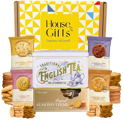 Biscuits Gift Set Afternoon Tea Hamper Gifts Border Biscuit English Luxury Tin for tea lovers & Biscuit Lovers, Grandparents, Mum, Dad, Birthdays