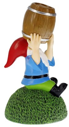 Nain de jardin à bière - Statue de nain en résine tenant la bière - Figurines de pelouse de 15,2 cm de haut pour l'intérieur et l'extérieur comme décoration pour la cour