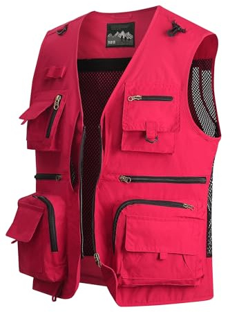 MeiLayM Gilet Multi-Tasca Uomo per Pesca, Lavoro e Sport - Leggero, Traspirante, Senza Maniche, Asciugatura Rapida - Ideale per Caccia e Fotografi