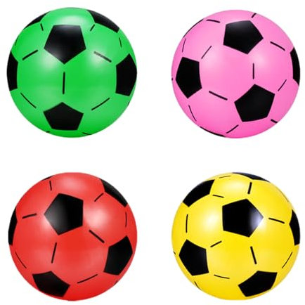 Vaguelly 4 Pièces Ballon de Football Gonflable Jouets de Football de Piscine Ballon de Plage Gonflable Petites Boules 20CM Colorées de Plastrique pour Fête d'Été en Plein Air