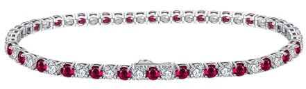 Dsnyu Silber Armband Damen 925, Kettenarmband Damen Bracelet Tenniskette Runde Form Zirkonia Schmuck Silber für Mama Sie