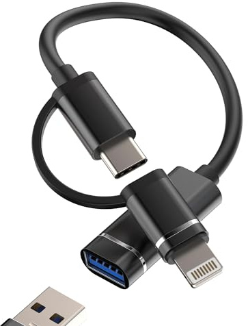 Lightning Adapter USB C auf USB 3.0 OTG Kabel weiblich für Apple iPhone 15 14 kompatibel mit Samsung Macbook Air von Typ männlich Typ Stick Adapter Jack Karten Konverter ip+tp