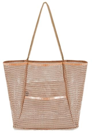 Mesh-Strandtasche, Mesh-Tasche für den,Pooltaschen - Reisetasche mit großem Fassungsvermögen, faltbare Umhängetasche, Sandspielzeug-Einkaufstasche für, Schwimmbad, Picknick