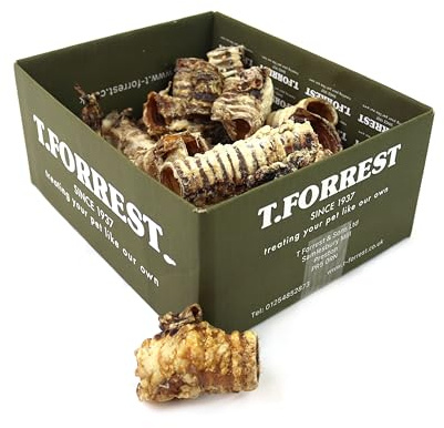 T.Forrest Air-Dried Buffalo Trachea Pieces for Dogs 500g - 100% Natural, High Protein, Grain-Free, Supports Joint & Dental Health