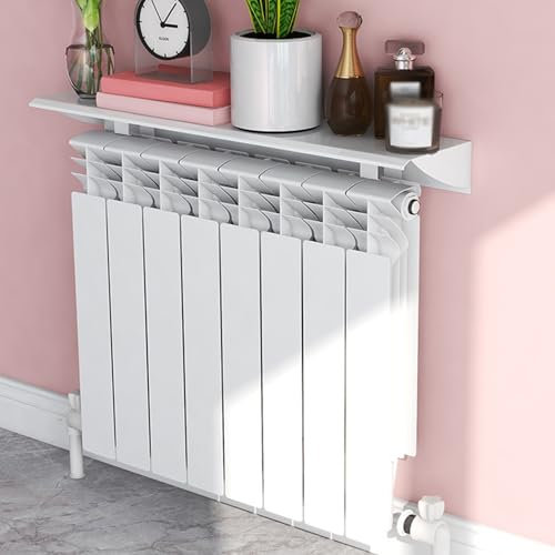 éTagèRe Tablette De Radiateur Étagère rectangulaire pour radiateur de salle de bain, 30 50 70 90 110 130 150 170 190 210, couvercle de radiateur en aluminium blanc avec support de hauteur 5 cm, étagèr