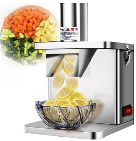 URJWAN Elettrico per Verdure, Processore Elettrico per Patate, Tritatutto Elettrico per Verdure 5 in 1, Frullatore per Carne Multifunzione,4 Lame per Tagliare A Cubetti, Sminuzzare
