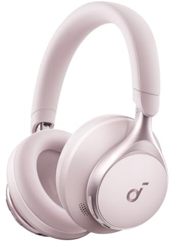 soundcore by Anker, Space One - Adaptive Active Noise Cancelling Headphones, Enhanced Human Voice Reduction, 40H ANC Playtime, LDAC Hi-Res Wireless Audio, Comfortable Fit, Bluetooth 5.3 (Pink)