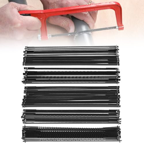 QWORK® 50 Pièces lame de scie à chantourner 127 mm, 10/15/18/20/24 dents lames de scie fine, lames de scie à chantourner en acier au carbone, pour mousse plastique
